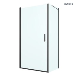 Rinnan Oltens Rinnan kabina prysznicowa 100x80 cm prostokątna drzwi ze ścianką czarny mat/szkło przezroczyste 20218300