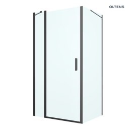 Verdal Oltens Verdal kabina prysznicowa 100x90 cm protokątna drzwi ze ścianką czarny mat/szkło przezroczyste 20211300