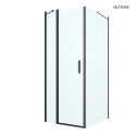 Verdal Oltens Verdal kabina prysznicowa 80x100 cm prostokątna drzwi ze ścianką czarny mat/szkło przezroczyste 20206300