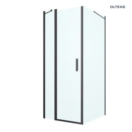 Verdal Oltens Verdal kabina prysznicowa 80x100 cm prostokątna drzwi ze ścianką czarny mat/szkło przezroczyste 20206300