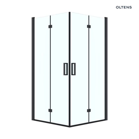 Byske Oltens Byske kabina prysznicowa 90x90 cm kwadratowa czarny mat/szkło przezroczyste 20002300