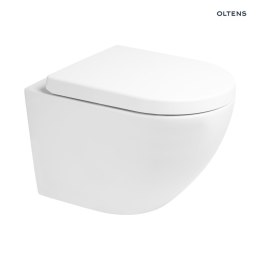 Hamnes Kort Zestaw Oltens Hamnes Kort miska WC wisząca PureRim z deską wolnoopadającą biały 42034000