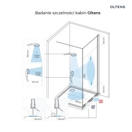 Rinnan Oltens Rinnan kabina prysznicowa 80x90 cm prostokątna drzwi ze ścianką czarny mat/szkło przezroczyste 20212300
